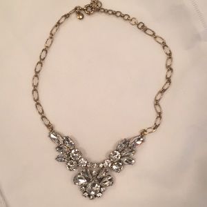 J Crew blingy necklace on gold tone chain